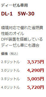 ディーゼル車用 DL-1 5W-30